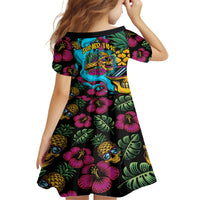 Pineapple Skull Family Matching Long Sleeve Bodycon Dress and Hawaiian Shirt Sumer Time TS04 - Polynesian Pride