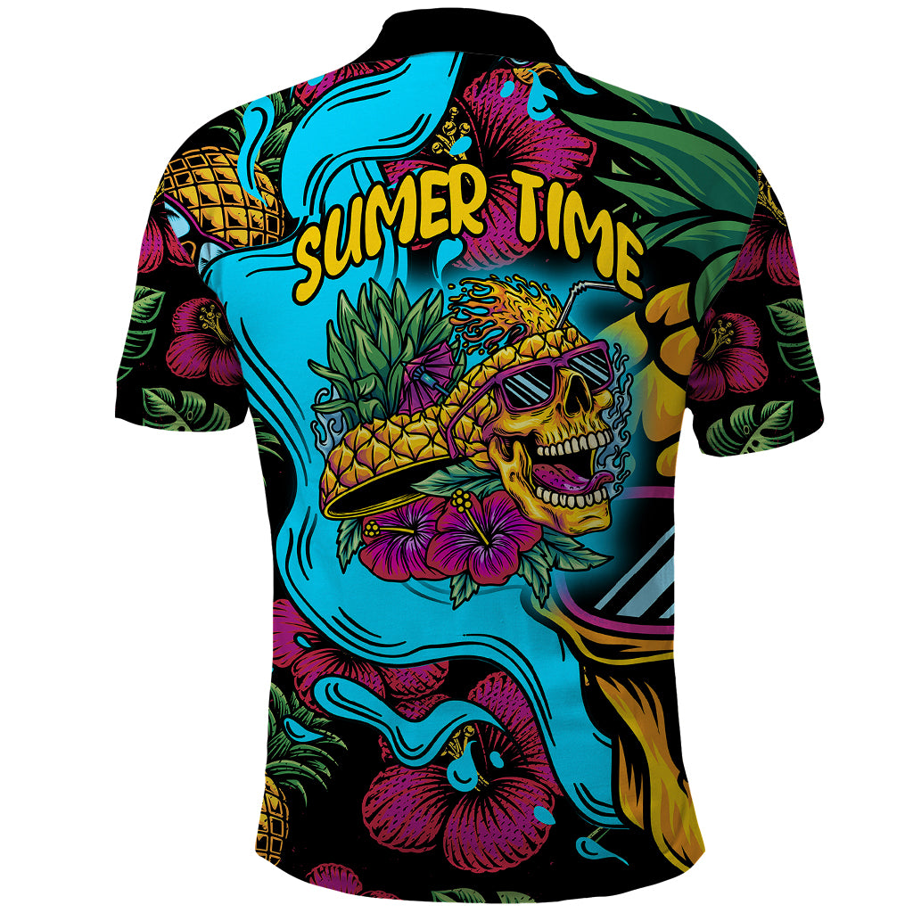 Pineapple Skull Polo Shirt Sumer Time TS04 Multicolor - Polynesian Pride