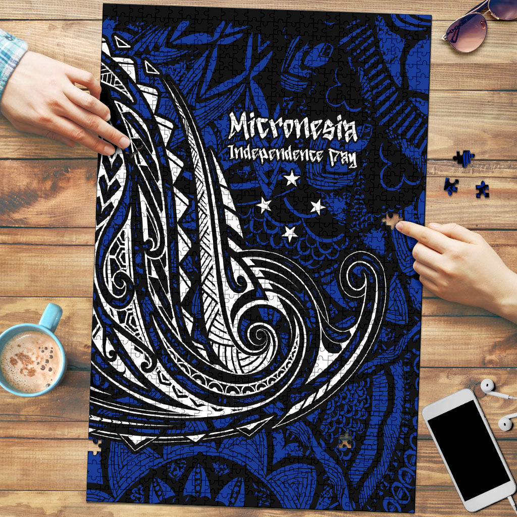 Micronesia Independence Day FSM Puzzle Tribal Tattoo Pattern Flag Seal Heritage