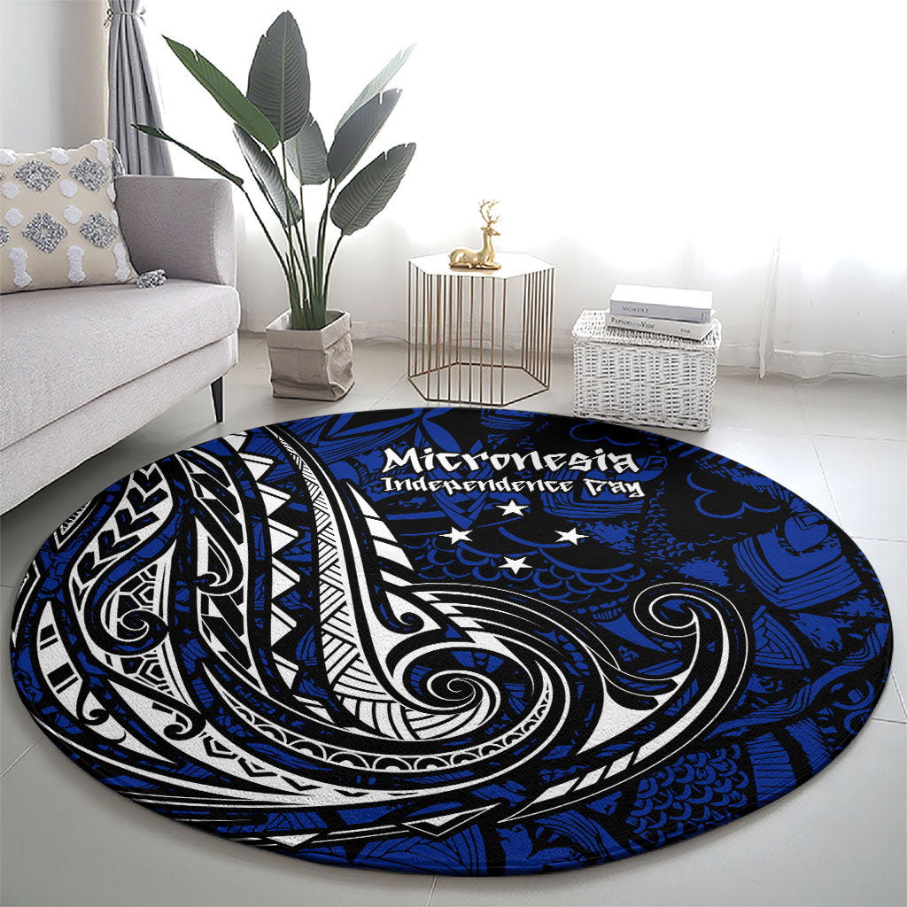 Micronesia Independence Day FSM Round Carpet Tribal Tattoo Pattern Flag Seal Heritage TS04 - Polynesian Pride
