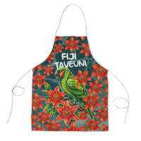 Fiji Taveuni Parrot Apron Tropical Waterfall Landscape With Floral Tribal Pattern