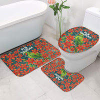 Fiji Taveuni Parrot Bathroom Set Tropical Waterfall Landscape With Floral Tribal Pattern TS04 - Polynesian Pride