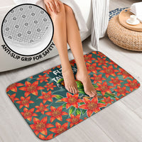 Fiji Taveuni Parrot Bathroom Set Tropical Waterfall Landscape With Floral Tribal Pattern TS04 - Polynesian Pride