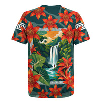 Fiji Taveuni Parrot Rugby Jersey Tropical Waterfall Landscape With Floral Tribal Pattern TS04 - Polynesian Pride