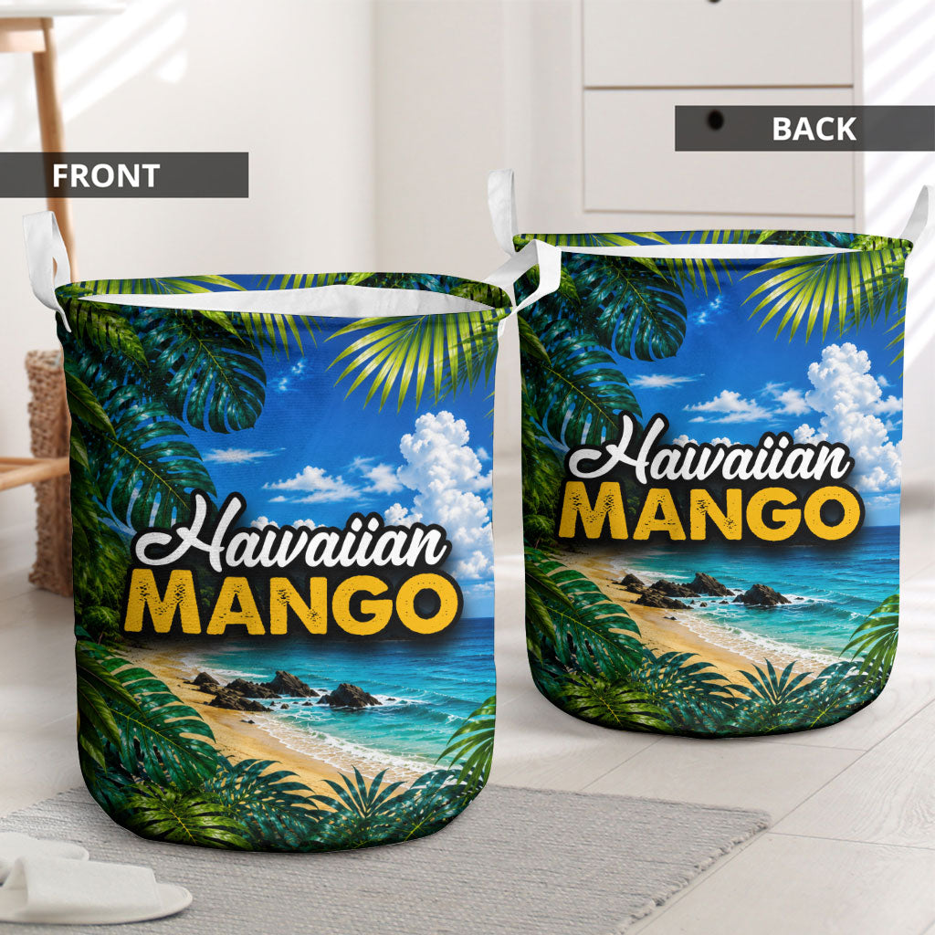 Hawaiian Mango Tropical Beach Laundry Basket Scenic Island Nature Exotic Fruit Graphic TS04 - Polynesian Pride
