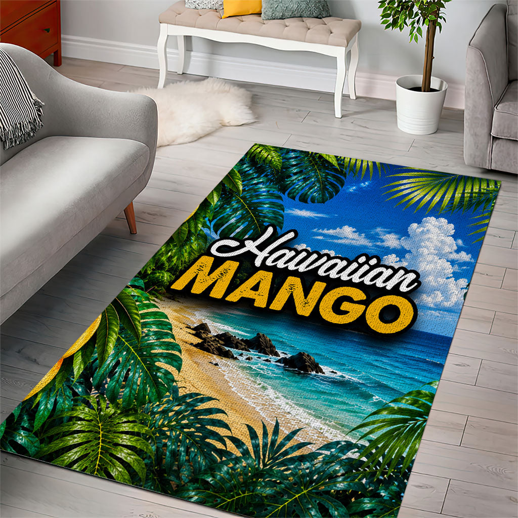 Hawaiian Mango Tropical Beach Area Rug Scenic Island Nature Exotic Fruit Graphic TS04 - Polynesian Pride