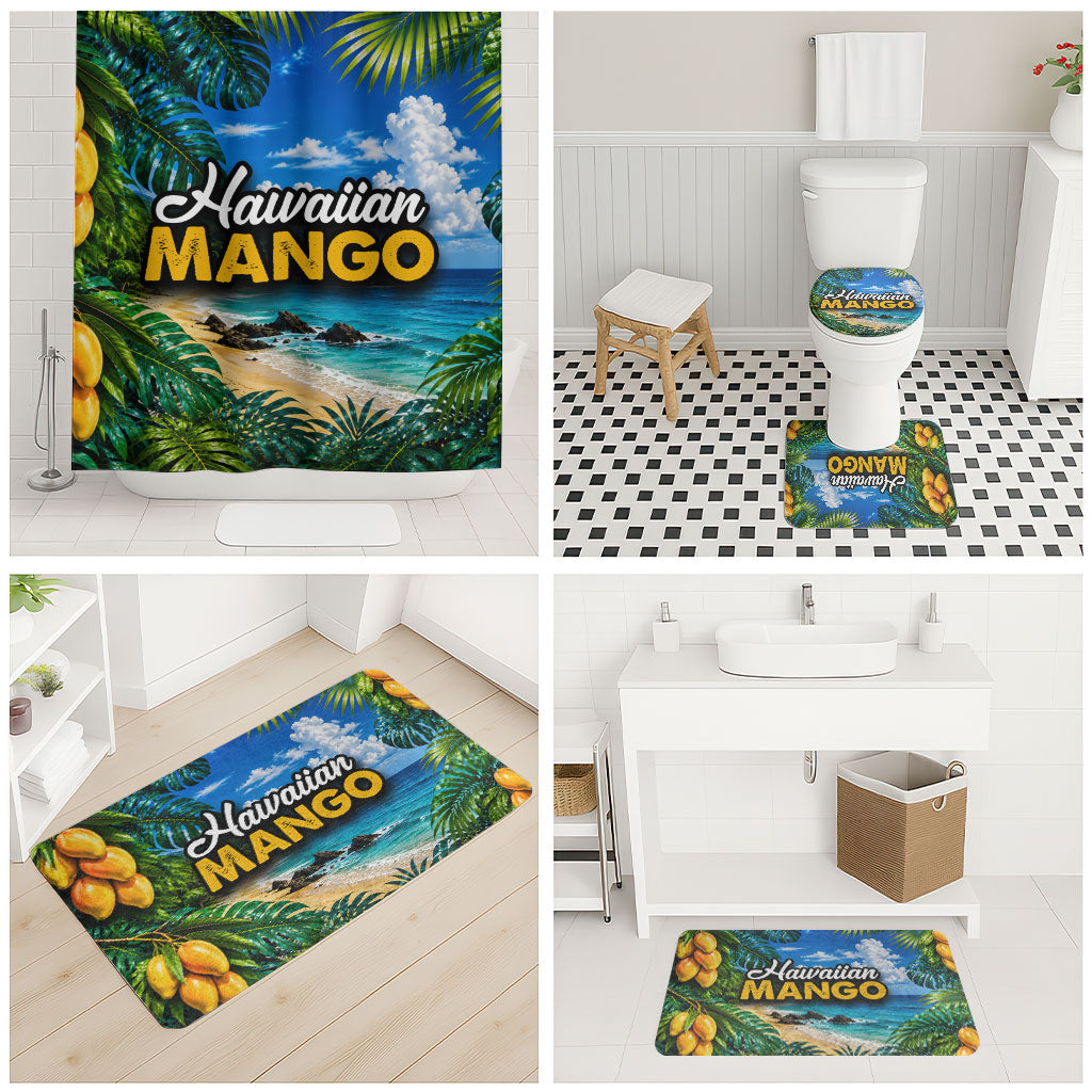 Hawaiian Mango Tropical Beach Bathroom Set Scenic Island Nature Exotic Fruit Graphic TS04 - Polynesian Pride