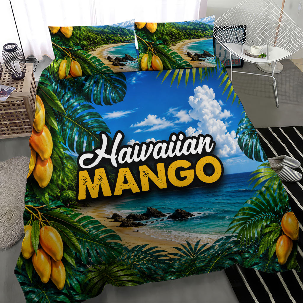 Hawaiian Mango Tropical Beach Bedding Set Scenic Island Nature Exotic Fruit Graphic TS04 - Polynesian Pride