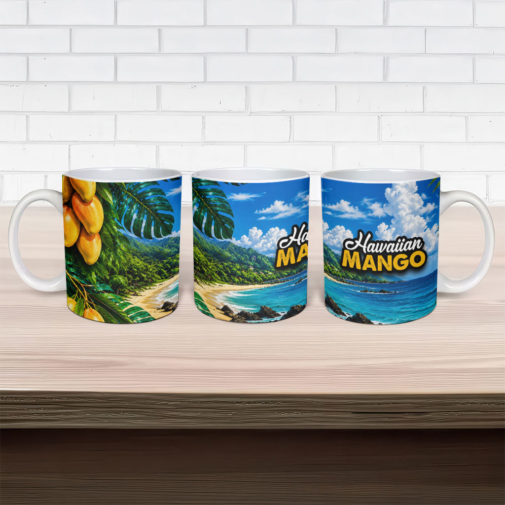 Hawaiian Mango Tropical Beach Ceramic Mug Scenic Island Nature Exotic Fruit Graphic TS04 - Polynesian Pride