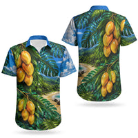 Hawaiian Mango Tropical Beach Couples Matching Mermaid Dress and Hawaiian Shirt Scenic Island Nature Exotic Fruit Graphic TS04 - Polynesian Pride