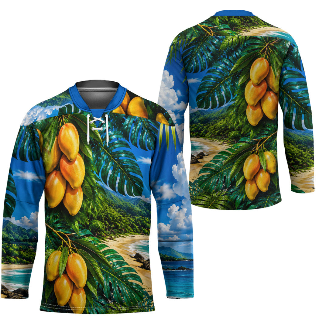 Hawaiian Mango Tropical Beach Hockey Jersey Scenic Island Nature Exotic Fruit Graphic TS04 - Polynesian Pride