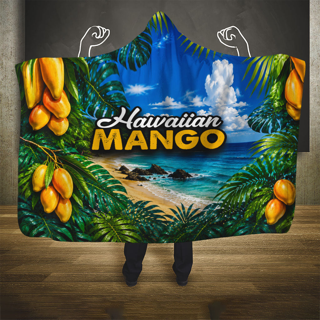 Hawaiian Mango Tropical Beach Hooded Blanket Scenic Island Nature Exotic Fruit Graphic TS04 - Polynesian Pride