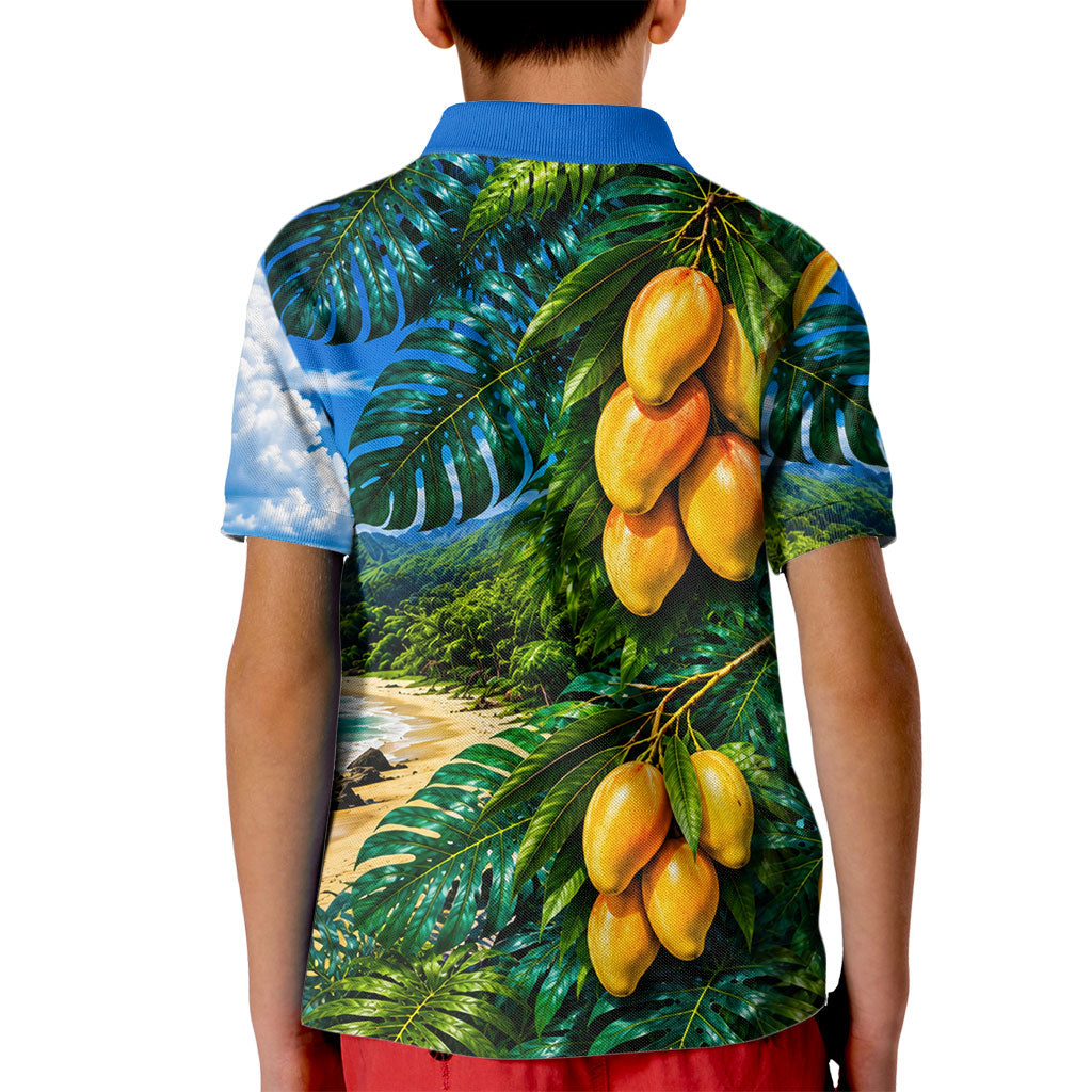 Hawaiian Mango Tropical Beach Kid Polo Shirt Scenic Island Nature Exotic Fruit Graphic TS04 - Polynesian Pride