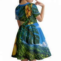 Hawaiian Mango Tropical Beach Kid Short Sleeve Dress Scenic Island Nature Exotic Fruit Graphic TS04 - Polynesian Pride