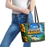 Hawaiian Mango Tropical Beach Leather Tote Bag Scenic Island Nature Exotic Fruit Graphic TS04 - Polynesian Pride