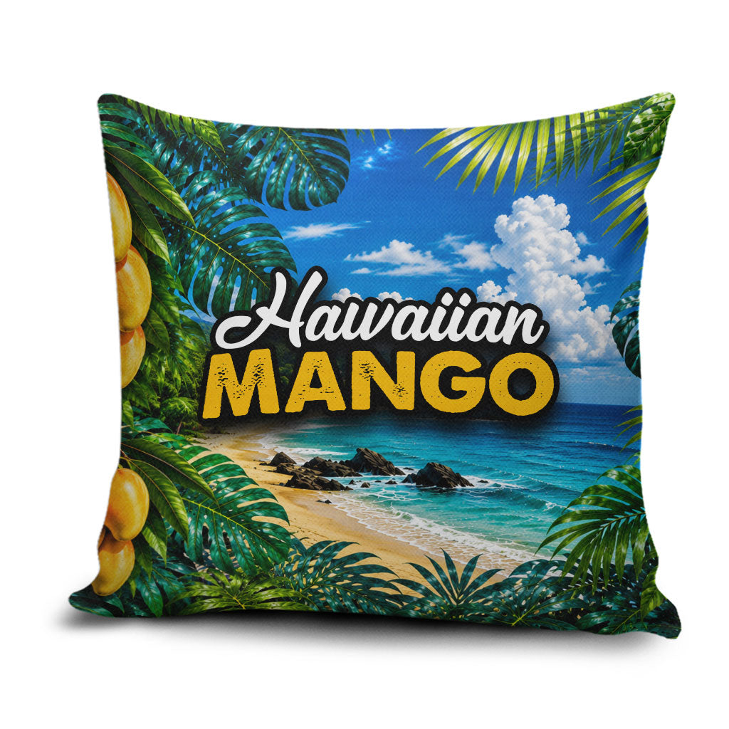 Hawaiian Mango Tropical Beach Pillow Cover Scenic Island Nature Exotic Fruit Graphic TS04 Blue Green - Polynesian Pride