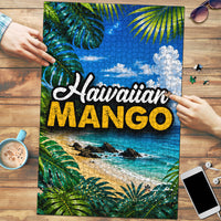 Hawaiian Mango Tropical Beach Puzzle Scenic Island Nature Exotic Fruit Graphic TS04 Blue Green - Polynesian Pride