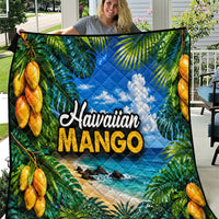 Hawaiian Mango Tropical Beach Quilt Scenic Island Nature Exotic Fruit Graphic TS04 Blue Green - Polynesian Pride