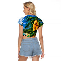 Hawaiian Mango Tropical Beach Raglan Cropped T Shirt Scenic Island Nature Exotic Fruit Graphic TS04 - Polynesian Pride