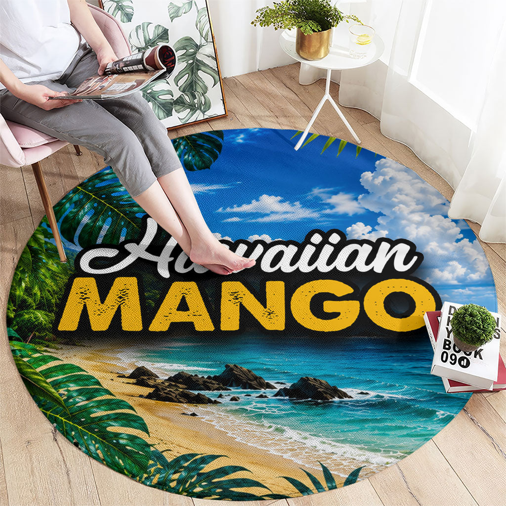 Hawaiian Mango Tropical Beach Round Carpet Scenic Island Nature Exotic Fruit Graphic TS04 - Polynesian Pride