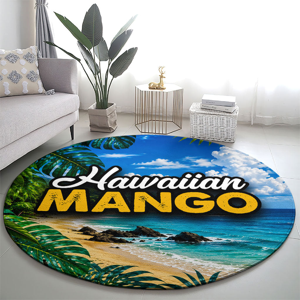 Hawaiian Mango Tropical Beach Round Carpet Scenic Island Nature Exotic Fruit Graphic TS04 - Polynesian Pride