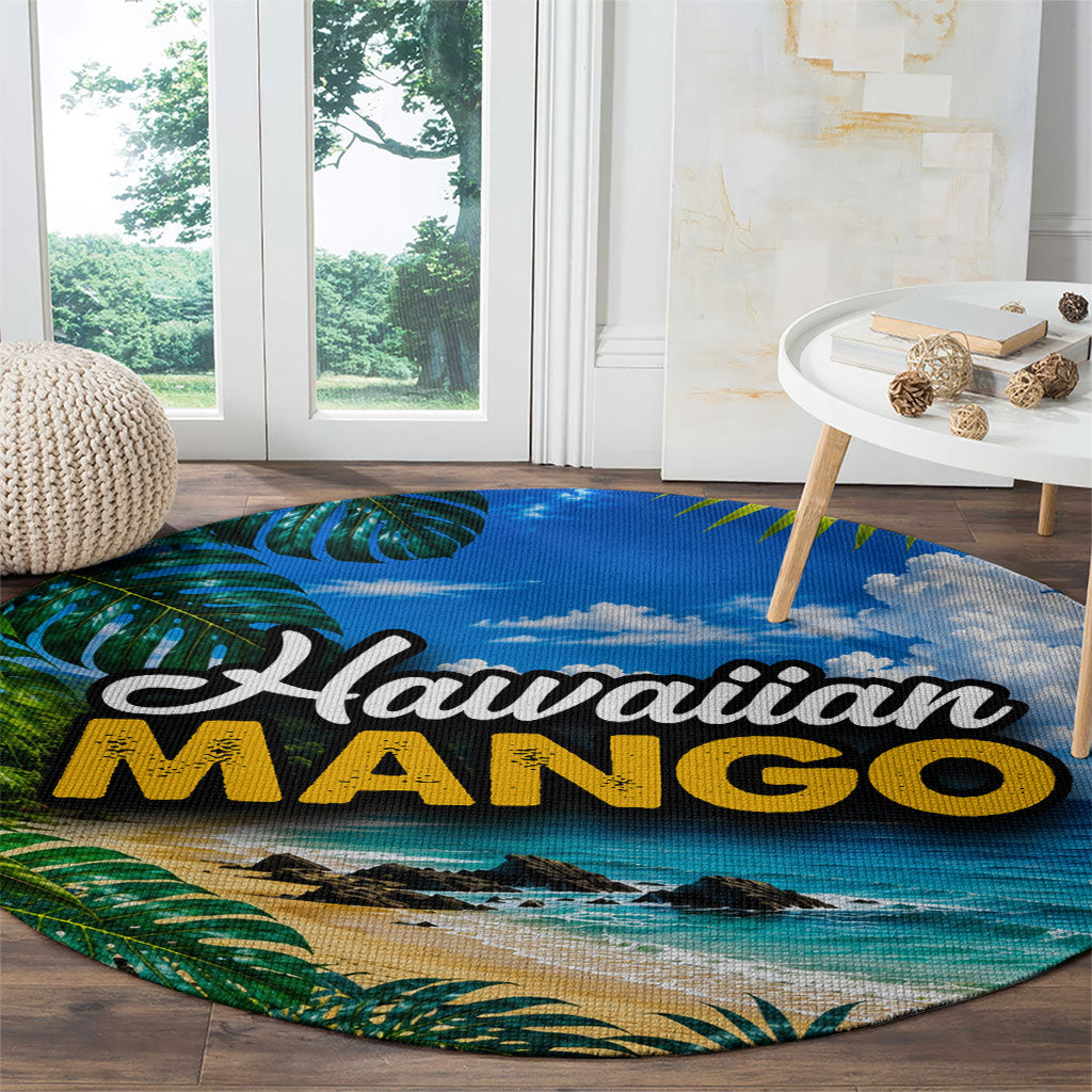 Hawaiian Mango Tropical Beach Round Carpet Scenic Island Nature Exotic Fruit Graphic TS04 - Polynesian Pride