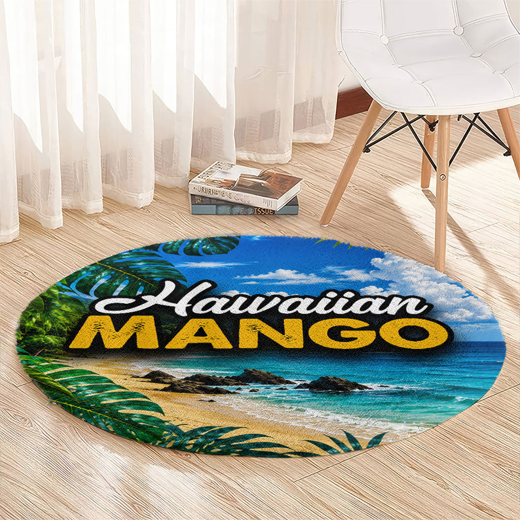 Hawaiian Mango Tropical Beach Round Carpet Scenic Island Nature Exotic Fruit Graphic TS04 - Polynesian Pride