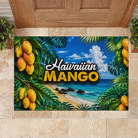 Hawaiian Mango Tropical Beach Rubber Doormat Scenic Island Nature Exotic Fruit Graphic TS04 Blue Green - Polynesian Pride