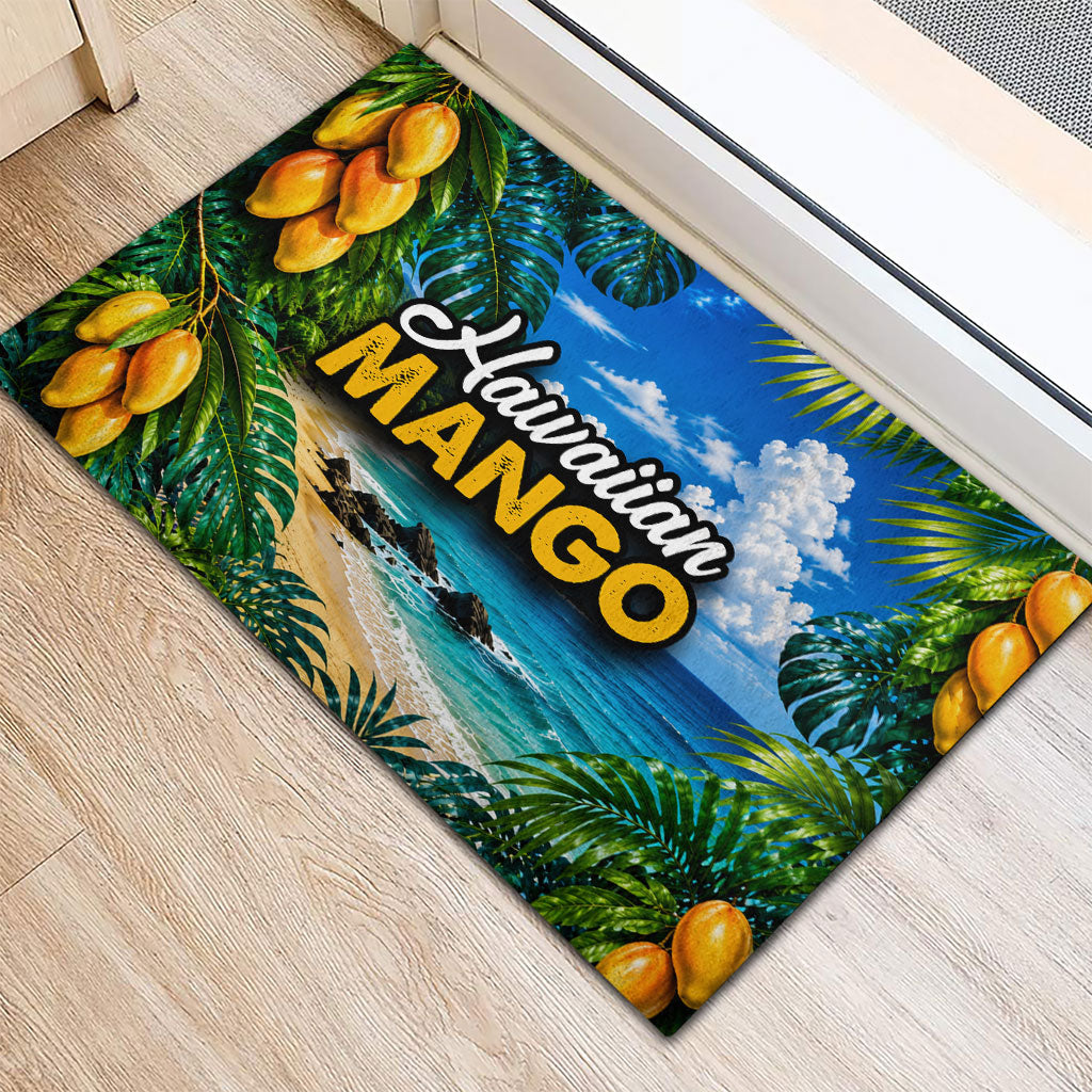 Hawaiian Mango Tropical Beach Rubber Doormat Scenic Island Nature Exotic Fruit Graphic TS04 - Polynesian Pride