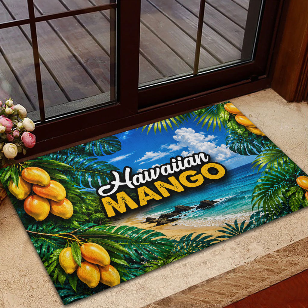 Hawaiian Mango Tropical Beach Rubber Doormat Scenic Island Nature Exotic Fruit Graphic TS04 - Polynesian Pride