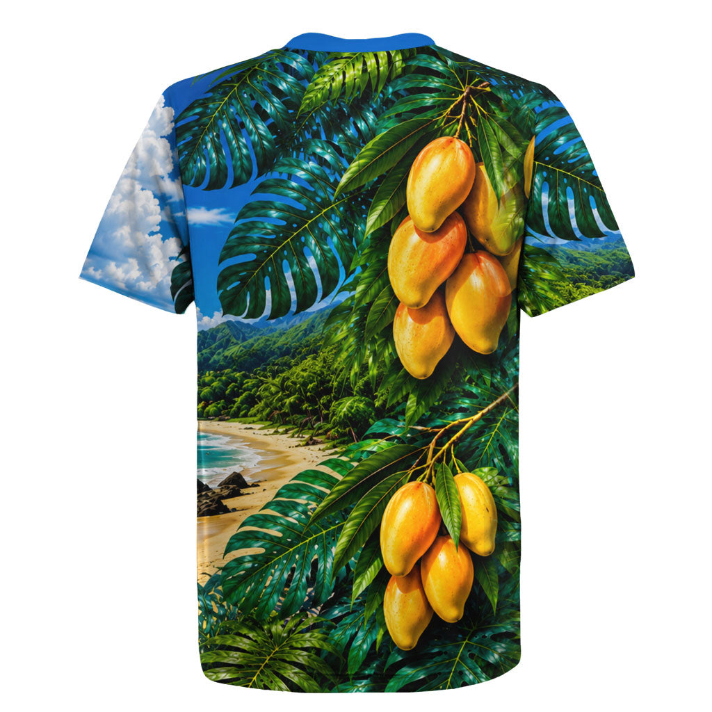 Hawaiian Mango Tropical Beach Rugby Jersey Scenic Island Nature Exotic Fruit Graphic TS04 - Polynesian Pride