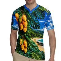 Hawaiian Mango Tropical Beach Rugby Jersey Scenic Island Nature Exotic Fruit Graphic TS04 - Polynesian Pride
