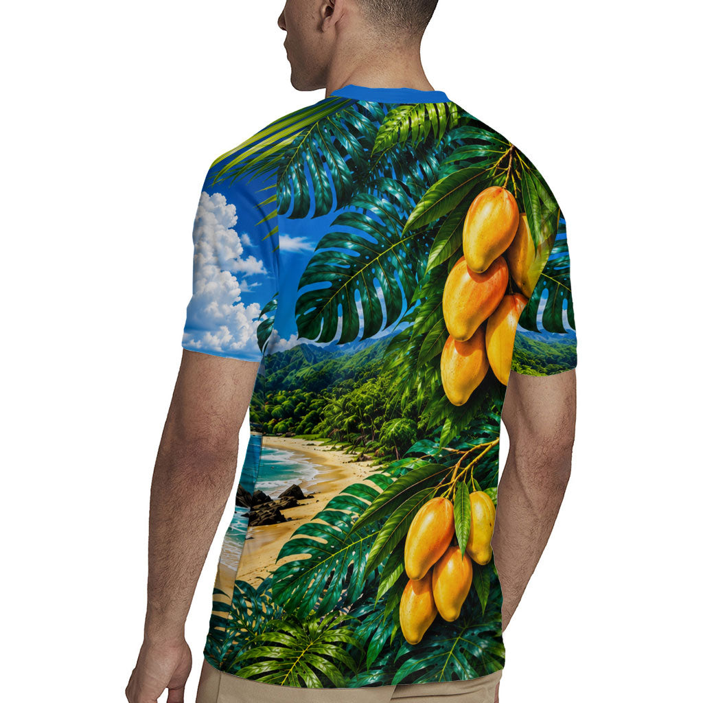 Hawaiian Mango Tropical Beach Rugby Jersey Scenic Island Nature Exotic Fruit Graphic TS04 - Polynesian Pride