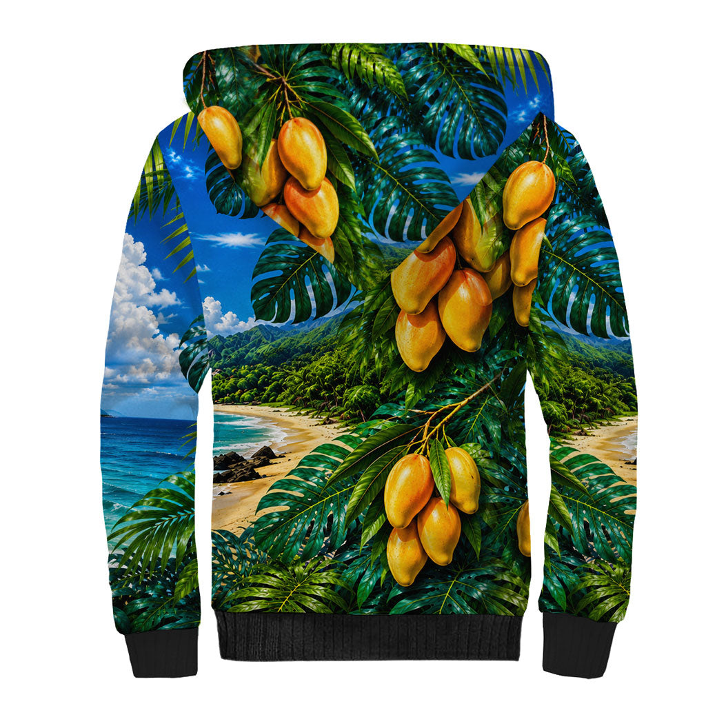 Hawaiian Mango Tropical Beach Sherpa Hoodie Scenic Island Nature Exotic Fruit Graphic TS04 - Polynesian Pride