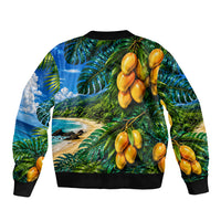 Hawaiian Mango Tropical Beach Sleeve Zip Bomber Jacket Scenic Island Nature Exotic Fruit Graphic TS04 - Polynesian Pride
