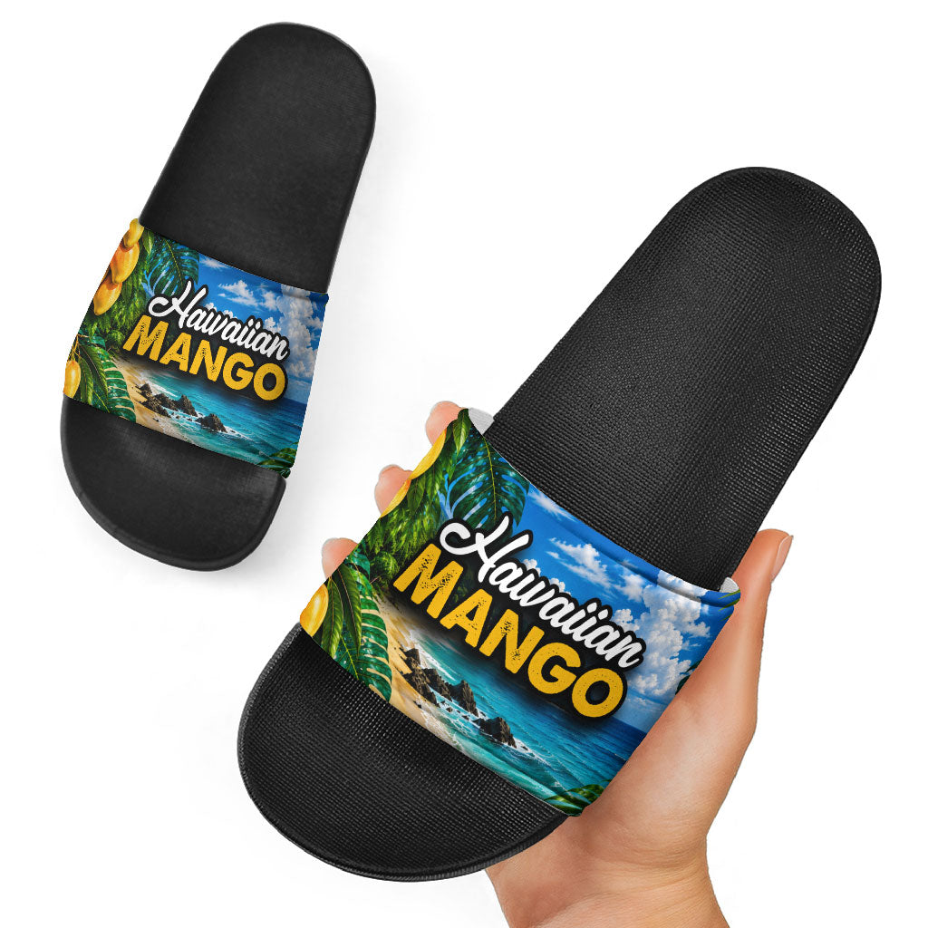 Hawaiian Mango Tropical Beach Slide Sandals Scenic Island Nature Exotic Fruit Graphic TS04 - Polynesian Pride