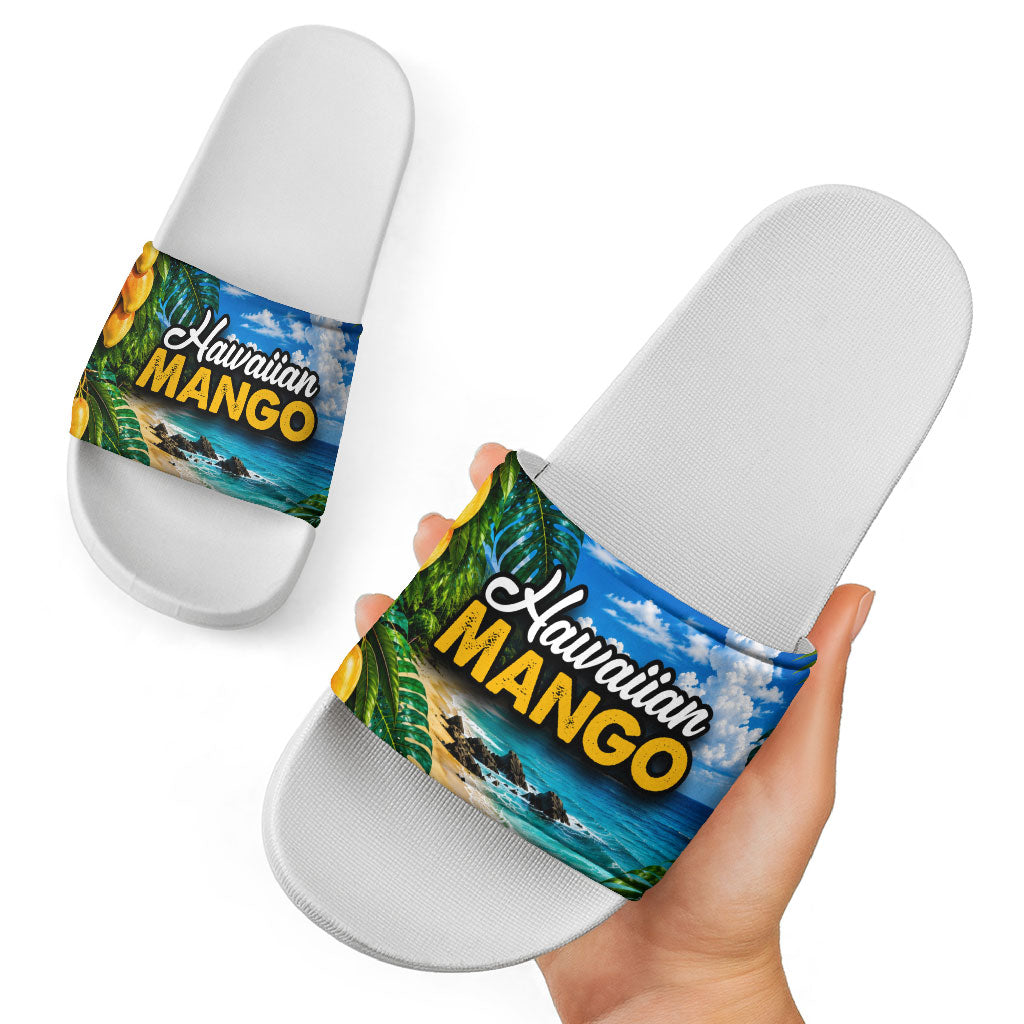 Hawaiian Mango Tropical Beach Slide Sandals Scenic Island Nature Exotic Fruit Graphic TS04 - Polynesian Pride
