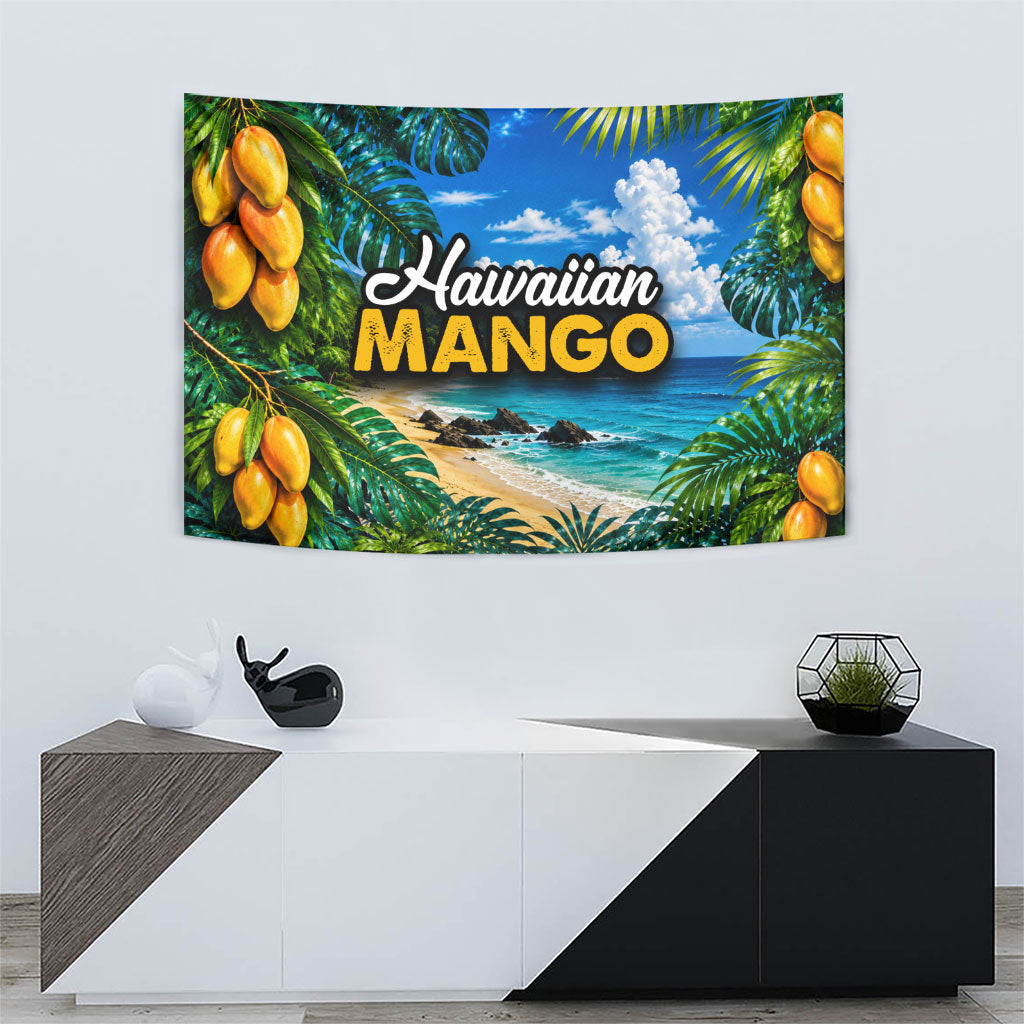 Hawaiian Mango Tropical Beach Tapestry Scenic Island Nature Exotic Fruit Graphic TS04 - Polynesian Pride