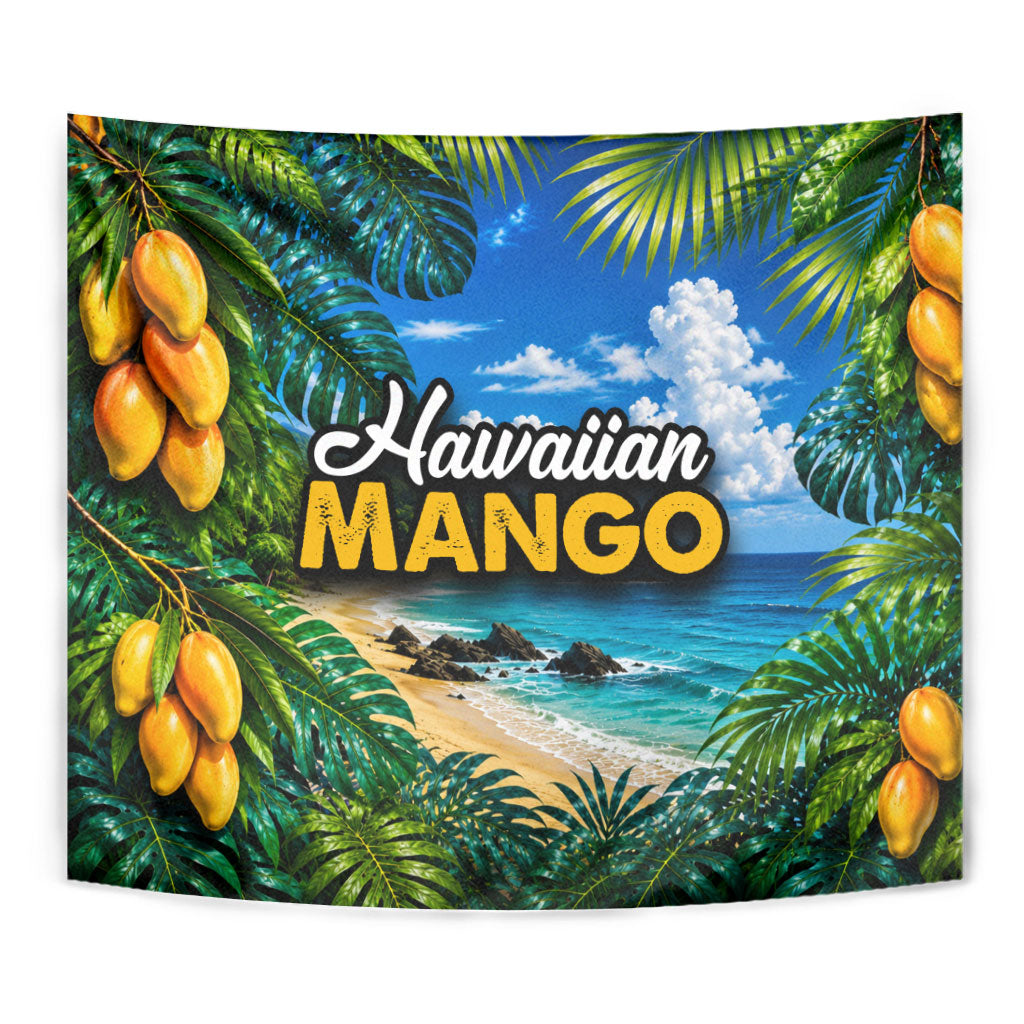 Hawaiian Mango Tropical Beach Tapestry Scenic Island Nature Exotic Fruit Graphic TS04 - Polynesian Pride