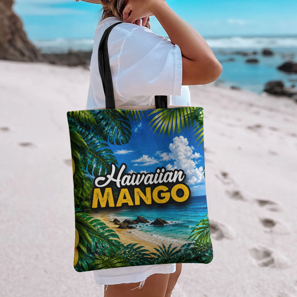 Hawaiian Mango Tropical Beach Tote Bag Scenic Island Nature Exotic Fruit Graphic TS04 - Polynesian Pride