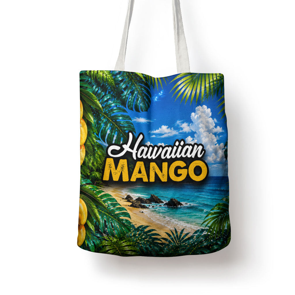 Hawaiian Mango Tropical Beach Tote Bag Scenic Island Nature Exotic Fruit Graphic TS04 - Polynesian Pride