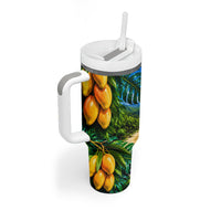 Hawaiian Mango Tropical Beach Tumbler With Handle Scenic Island Nature Exotic Fruit Graphic TS04 - Polynesian Pride
