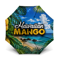 Hawaiian Mango Tropical Beach Umbrella Scenic Island Nature Exotic Fruit Graphic TS04 One Size Folded 11.42 inch Opened Diameter 37.4 inch Blue Green - Polynesian Pride