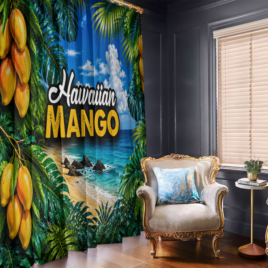 Hawaiian Mango Tropical Beach Window Curtain Scenic Island Nature Exotic Fruit Graphic TS04 - Polynesian Pride