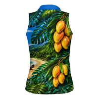 Hawaiian Mango Tropical Beach Women Sleeveless Polo Shirt Scenic Island Nature Exotic Fruit Graphic TS04 - Polynesian Pride