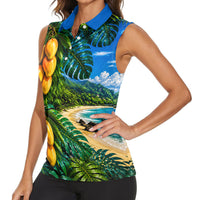 Hawaiian Mango Tropical Beach Women Sleeveless Polo Shirt Scenic Island Nature Exotic Fruit Graphic TS04 - Polynesian Pride