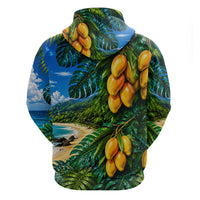 Hawaiian Mango Tropical Beach Zip Hoodie Scenic Island Nature Exotic Fruit Graphic TS04 - Polynesian Pride