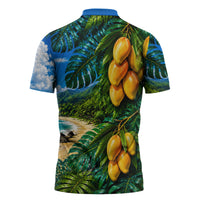 Hawaiian Mango Tropical Beach Zipper Polo Shirt Scenic Island Nature Exotic Fruit Graphic TS04 - Polynesian Pride