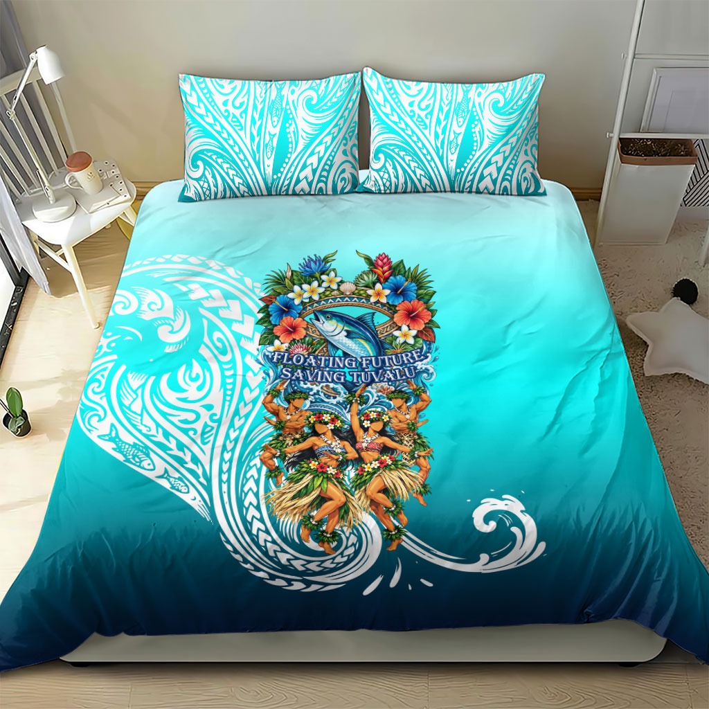 Floating Future Saving Tuvalu Bedding Set Ocean Blue Pacific Polynesian Cultural Art Marine Wildlife TS04 - Polynesian Pride