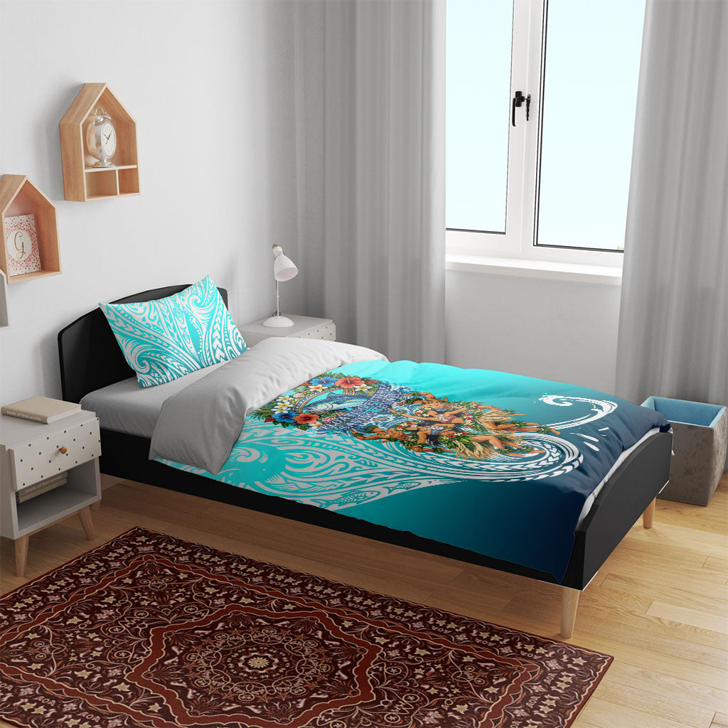 Floating Future Saving Tuvalu Bedding Set Ocean Blue Pacific Polynesian Cultural Art Marine Wildlife TS04 - Polynesian Pride